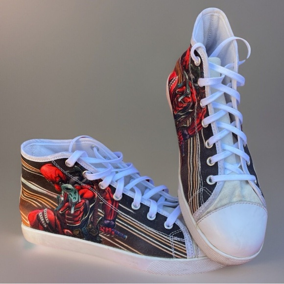 Unbranded Other - Deadpool Theme Shoes Canvas High Top Size 4 Unisex